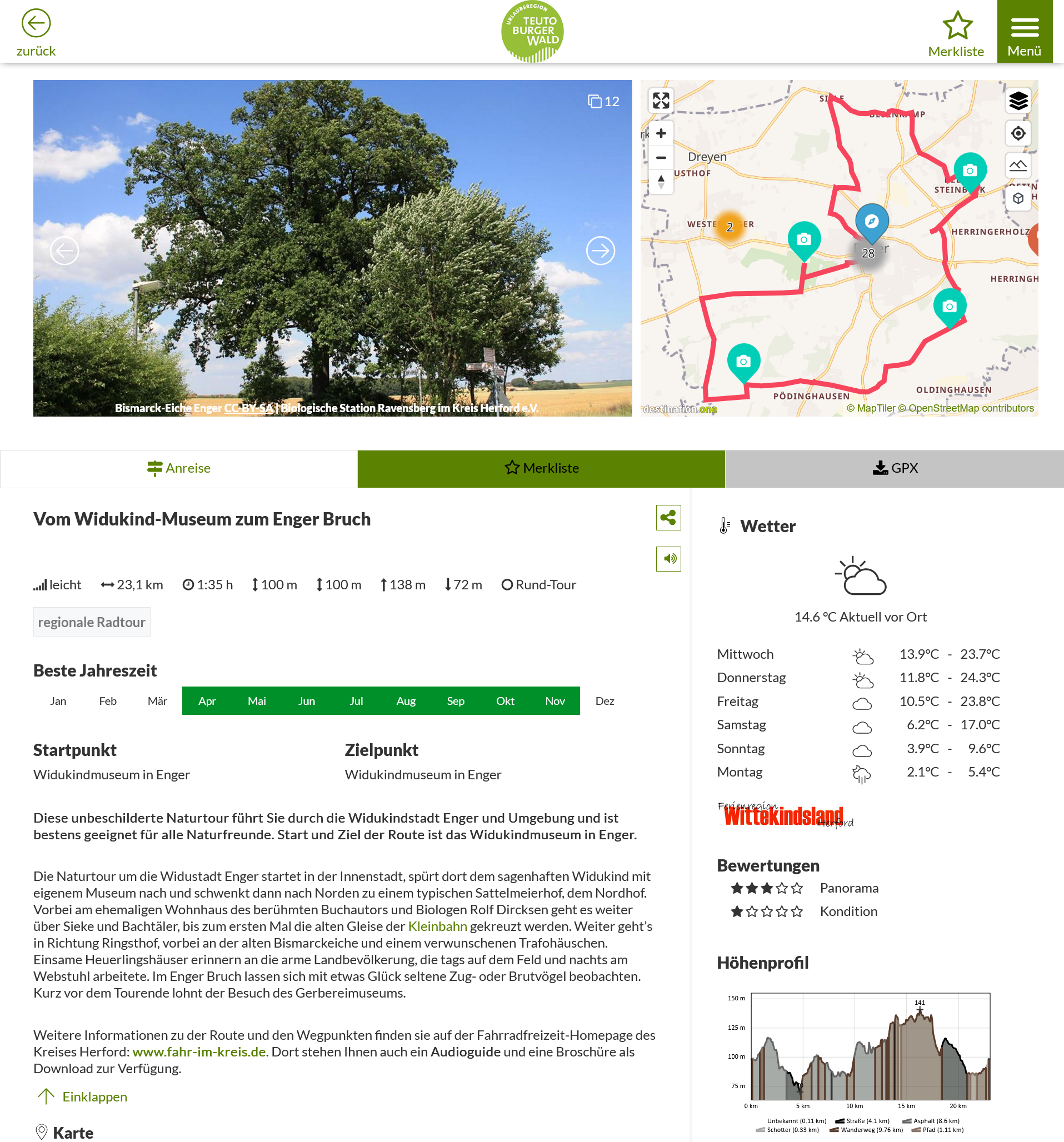 Naturtour 7 Vom Widukind Museum zum Enger Bruch